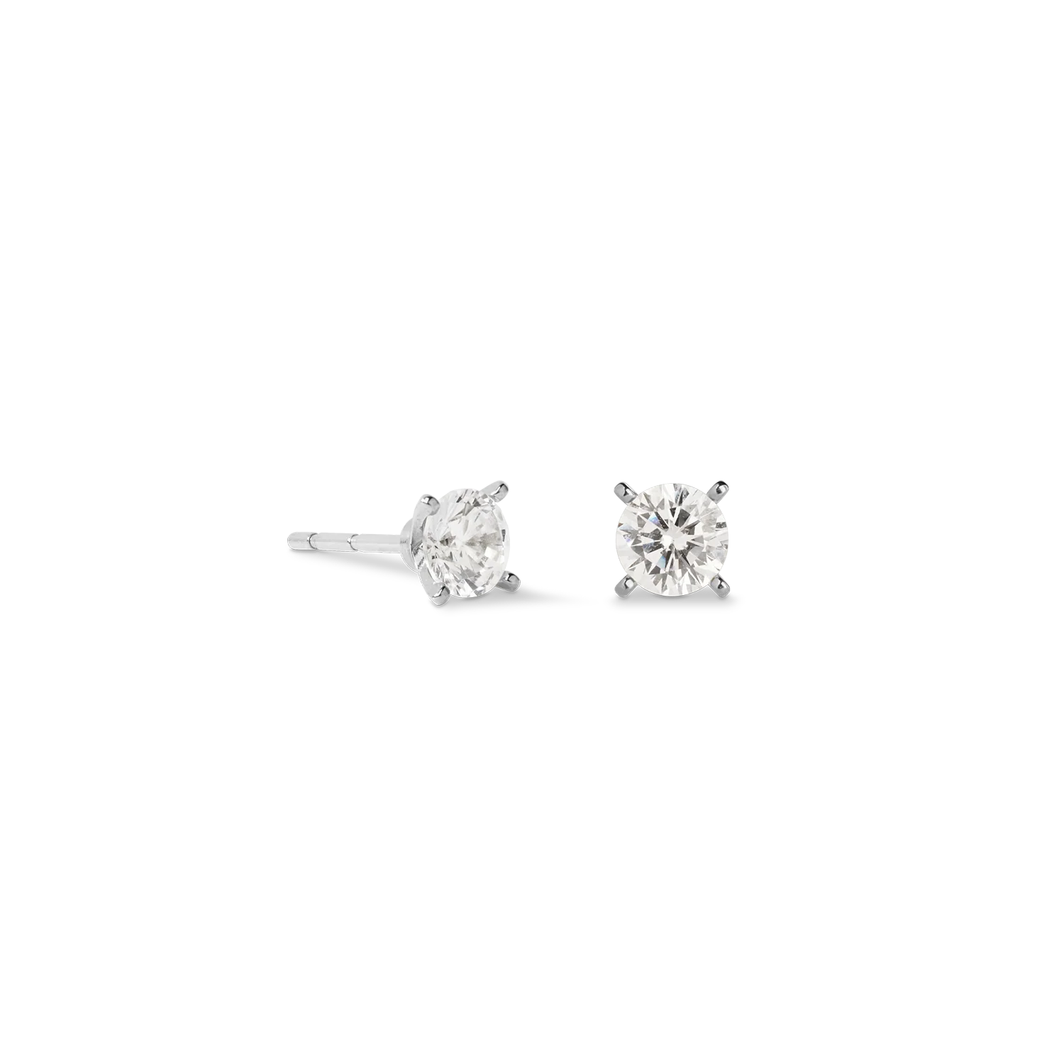 Stud earrings Glam Dot 5 mm silver-crystal
