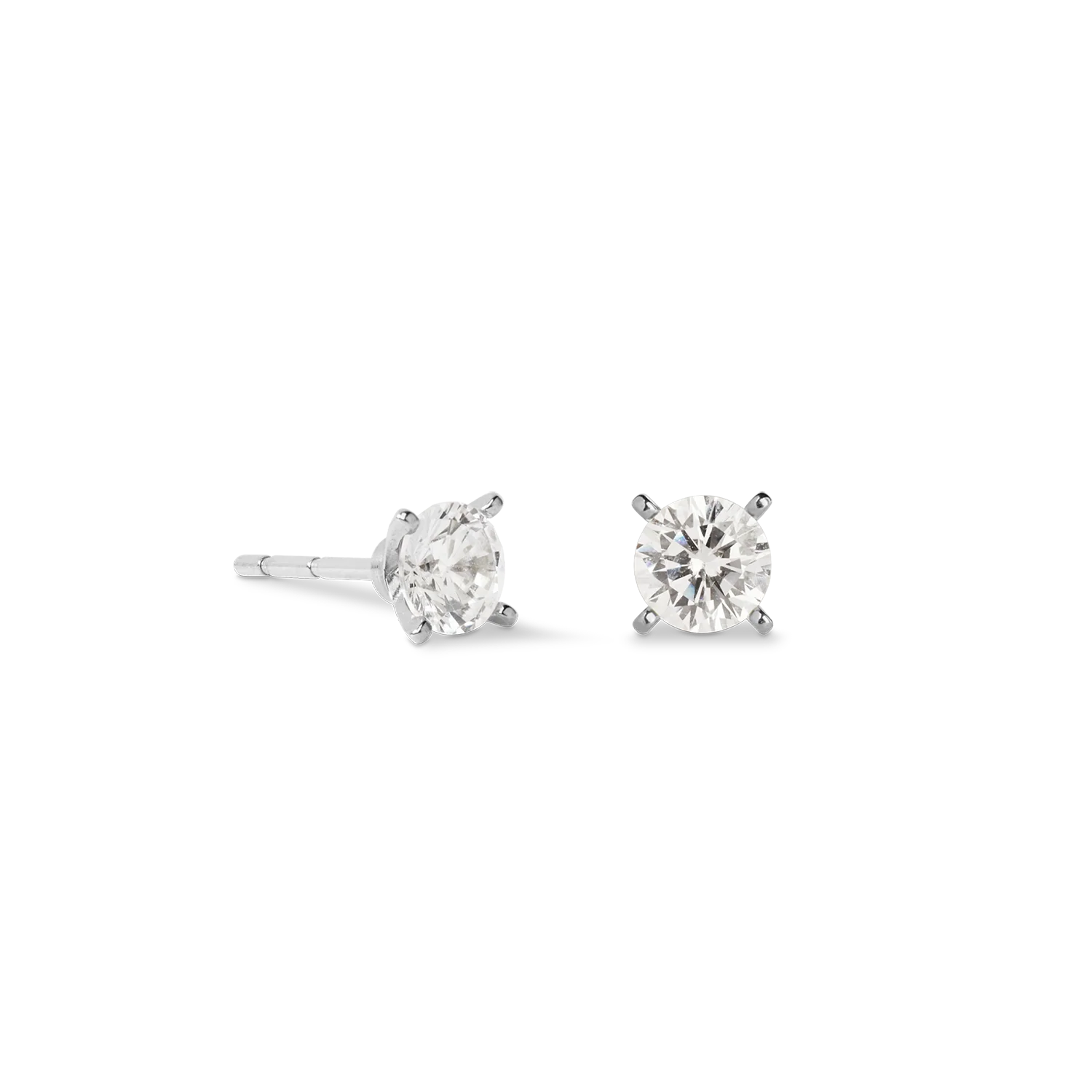 Stud earrings Glam Dot 5 mm silver-crystal - Image 2