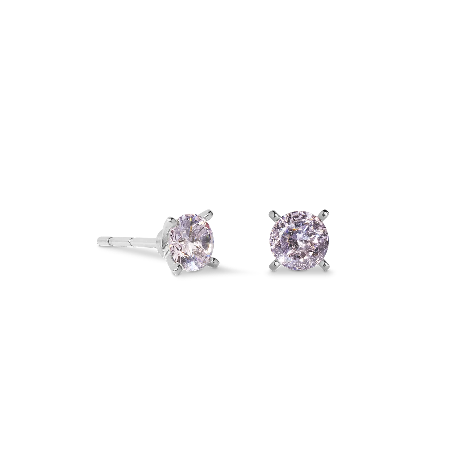 Stud earrings Glam Dot 5 mm silver-pink - Image 2