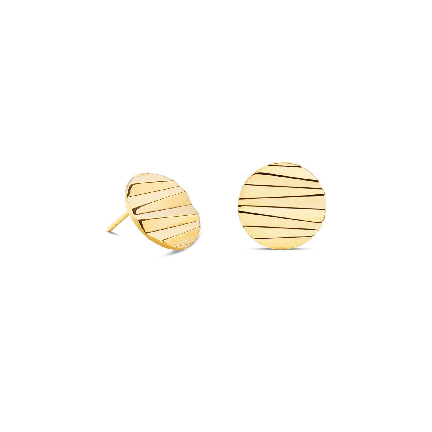 Stud earrings Round Wave Gold - Image 2