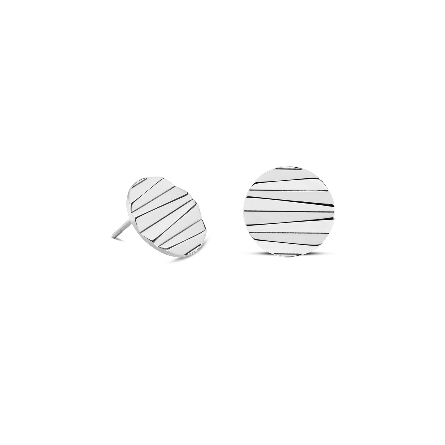 Stud earrings Round Wave Silber - Image 2