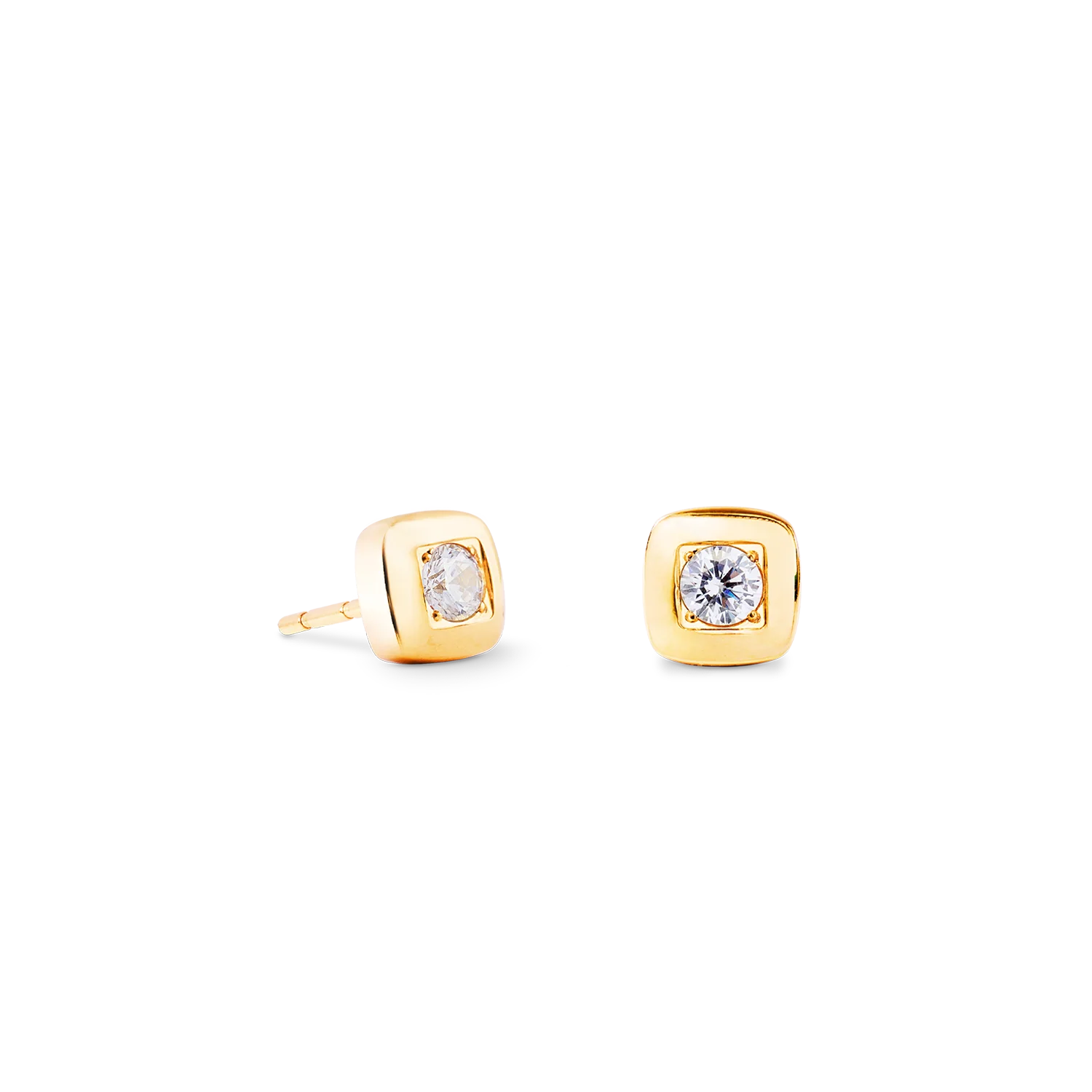 Stud earrings Small Soft Cube Glow gold - Image 2