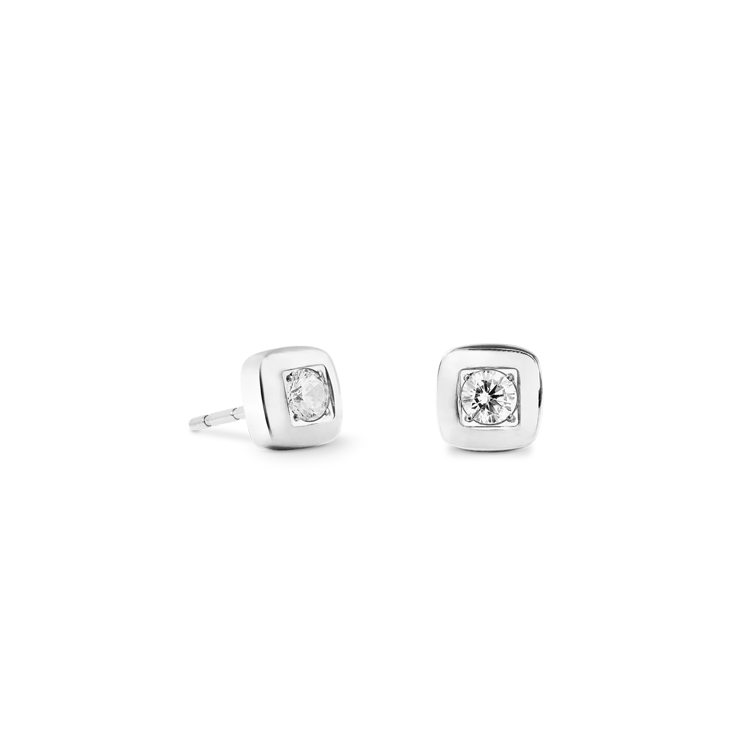 Stud earrings Small Soft Cube Glow silver - Image 2