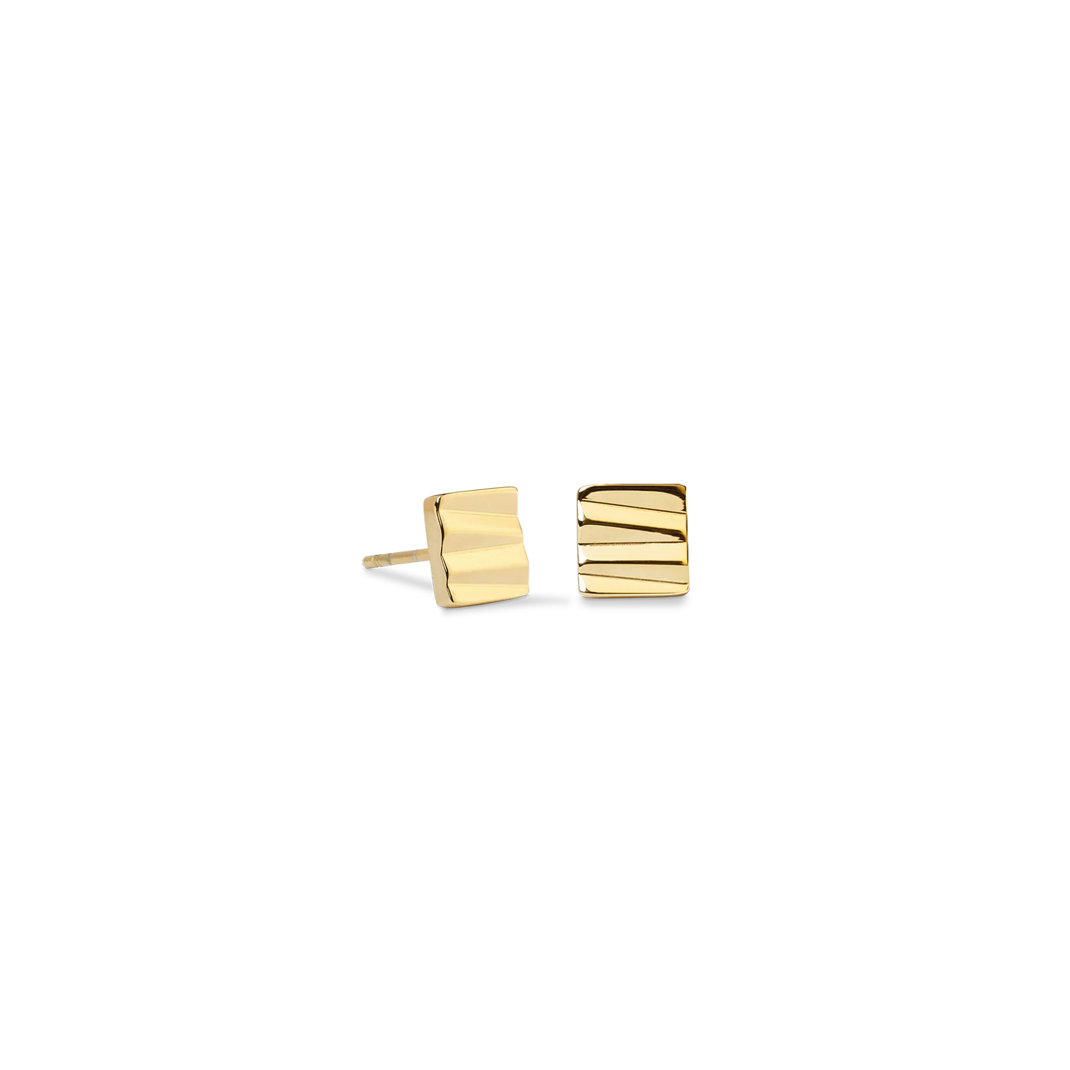 Stud earrings Square Wave gold