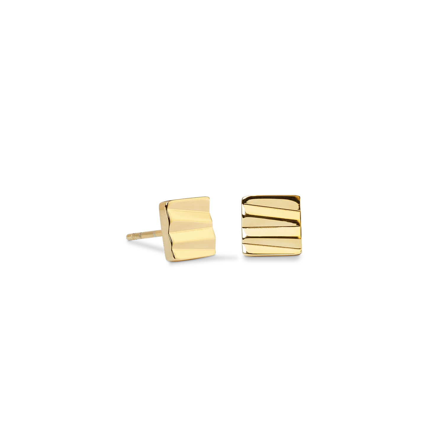 Stud earrings Square Wave gold - Image 2