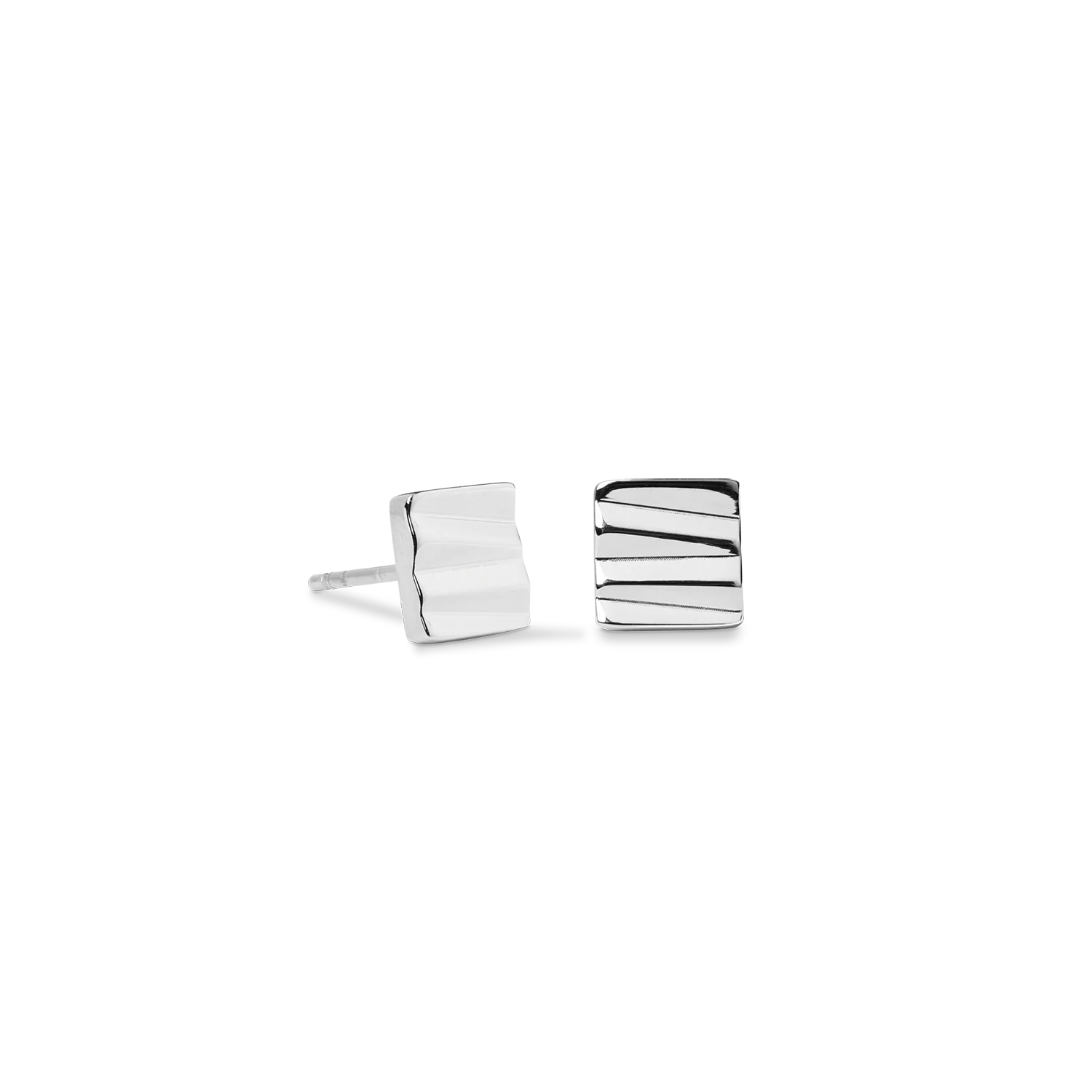 Stud earrings Square Wave silver - Image 2