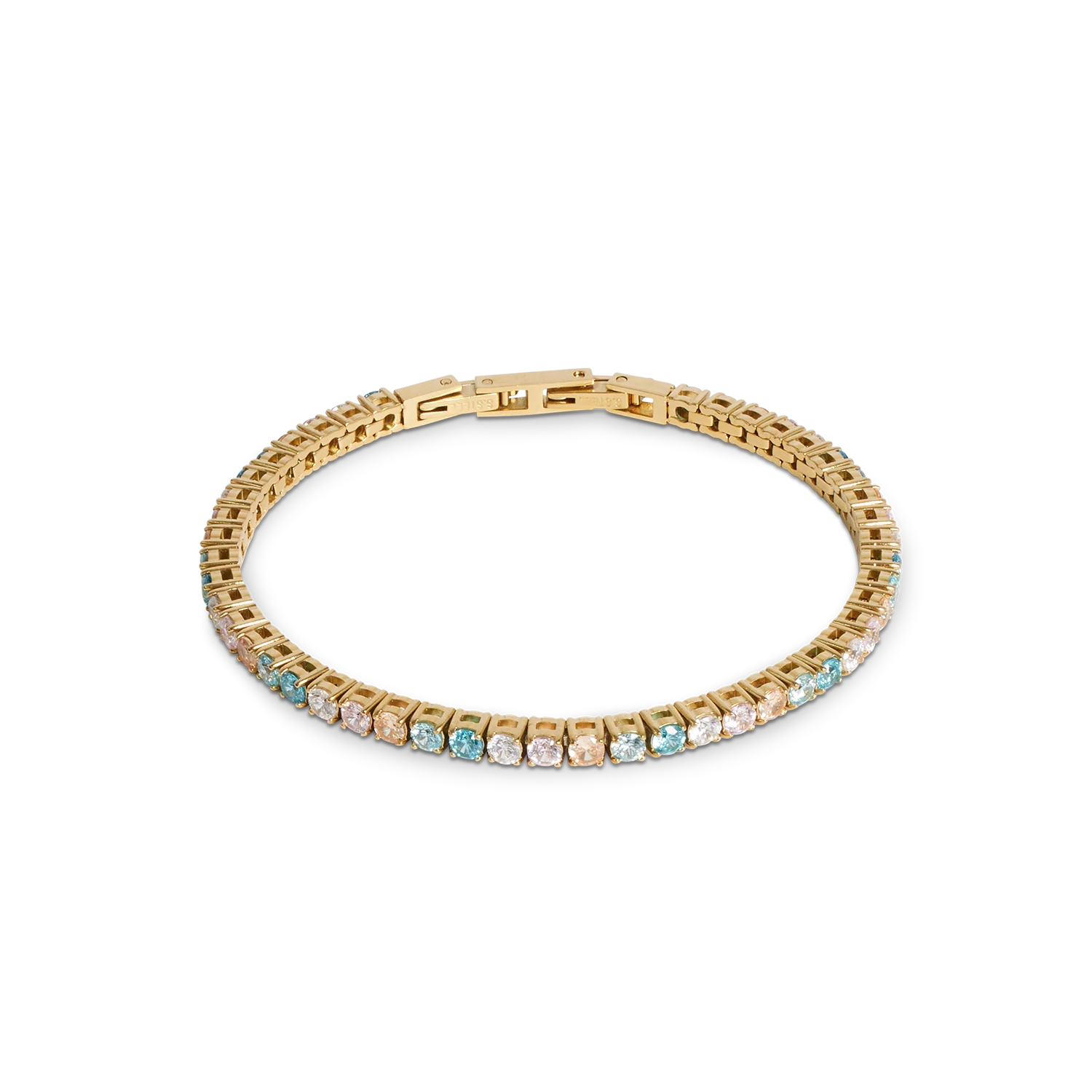 Tennis bracelet gold-multicolour pastel