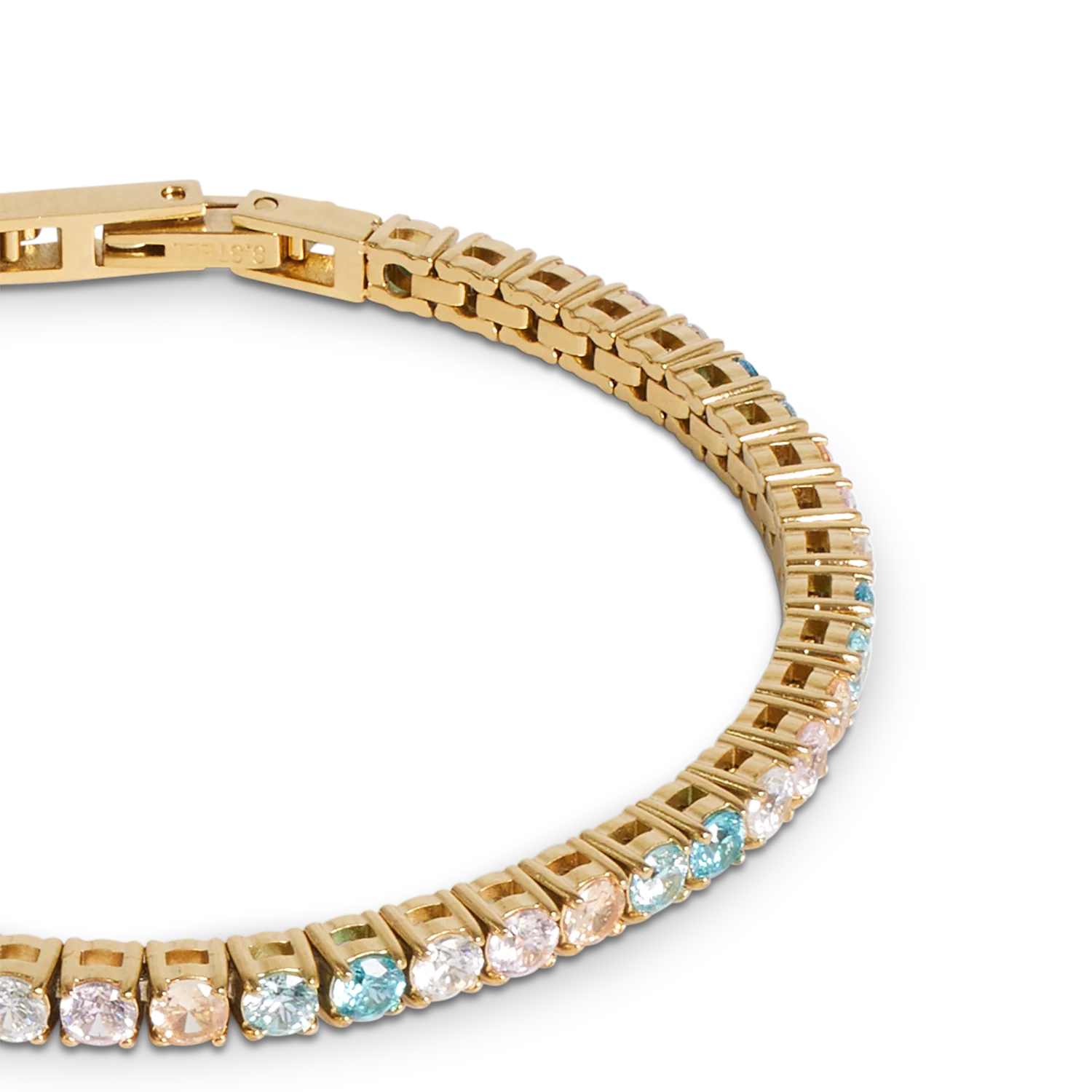 Tennis bracelet gold-multicolour pastel - Image 2