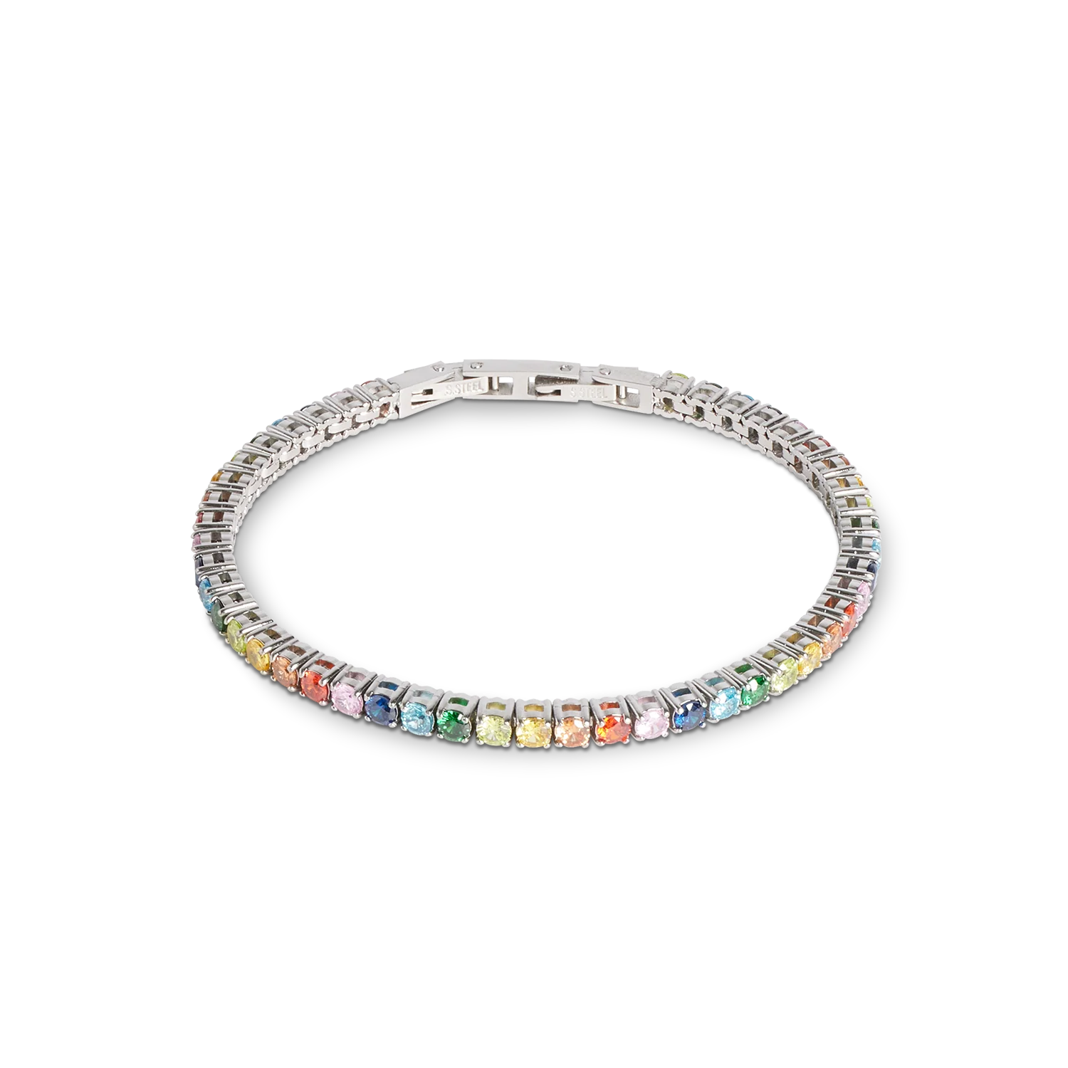 Tennis bracelet silver-multicolour