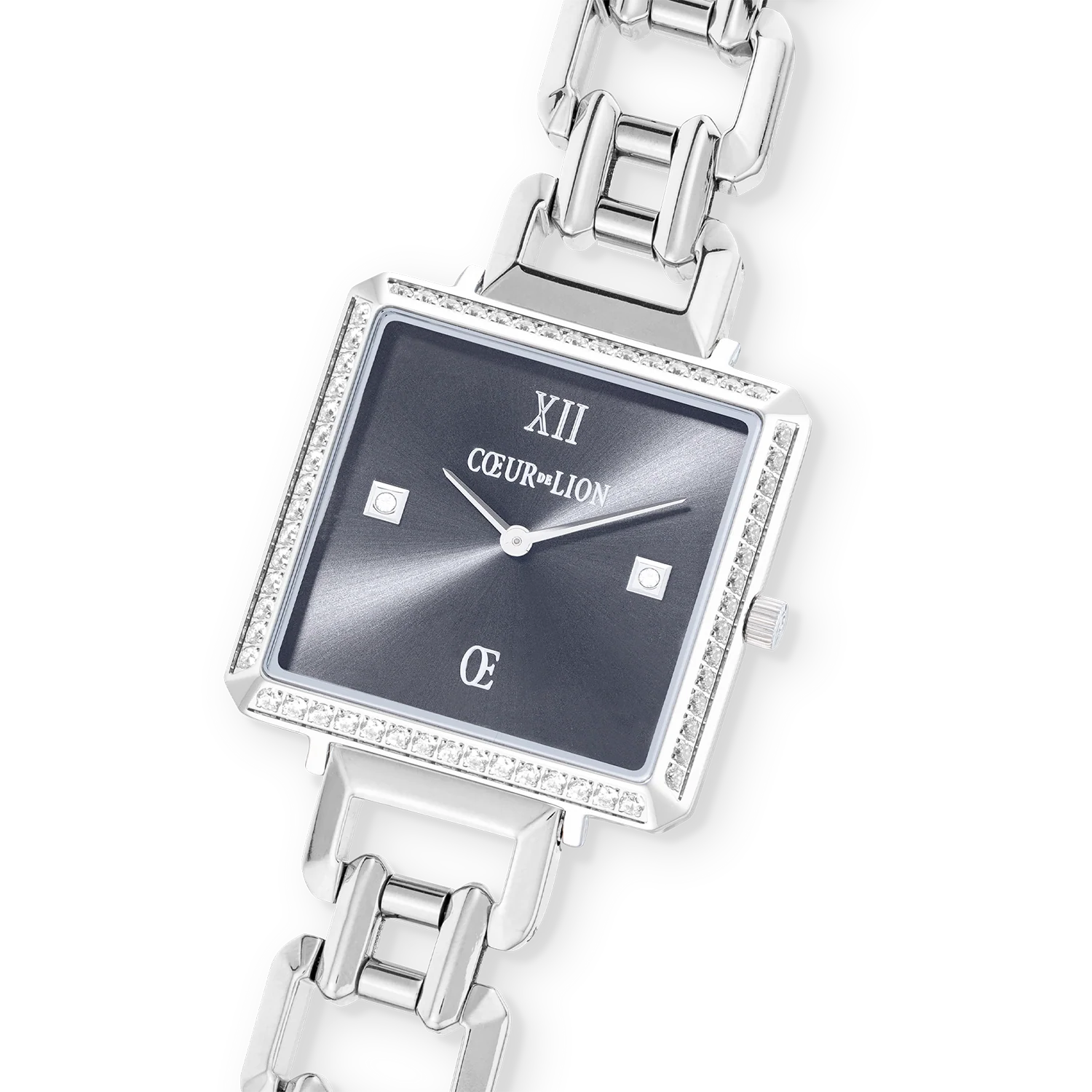 Watch Iconic Cube Sparkling Anthracite Attraction Statement Silver - Image 2