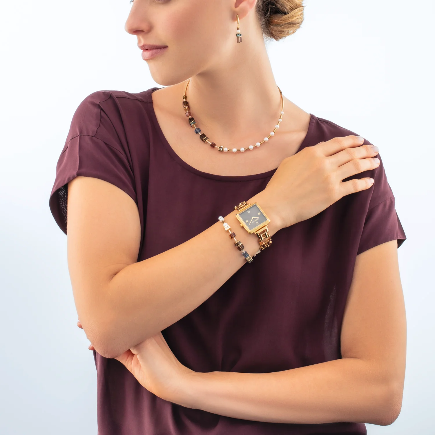 Watch Iconic Cube Sparkling Mystic Mocca Statement gold - Image 3