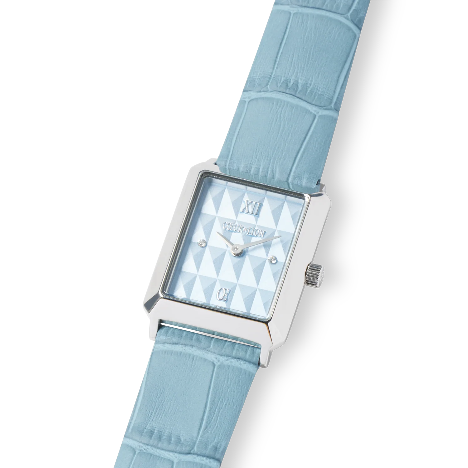 Watch Iconic Spikes Sky Blue Silver Bracelet Leather Light Blue - Image 2