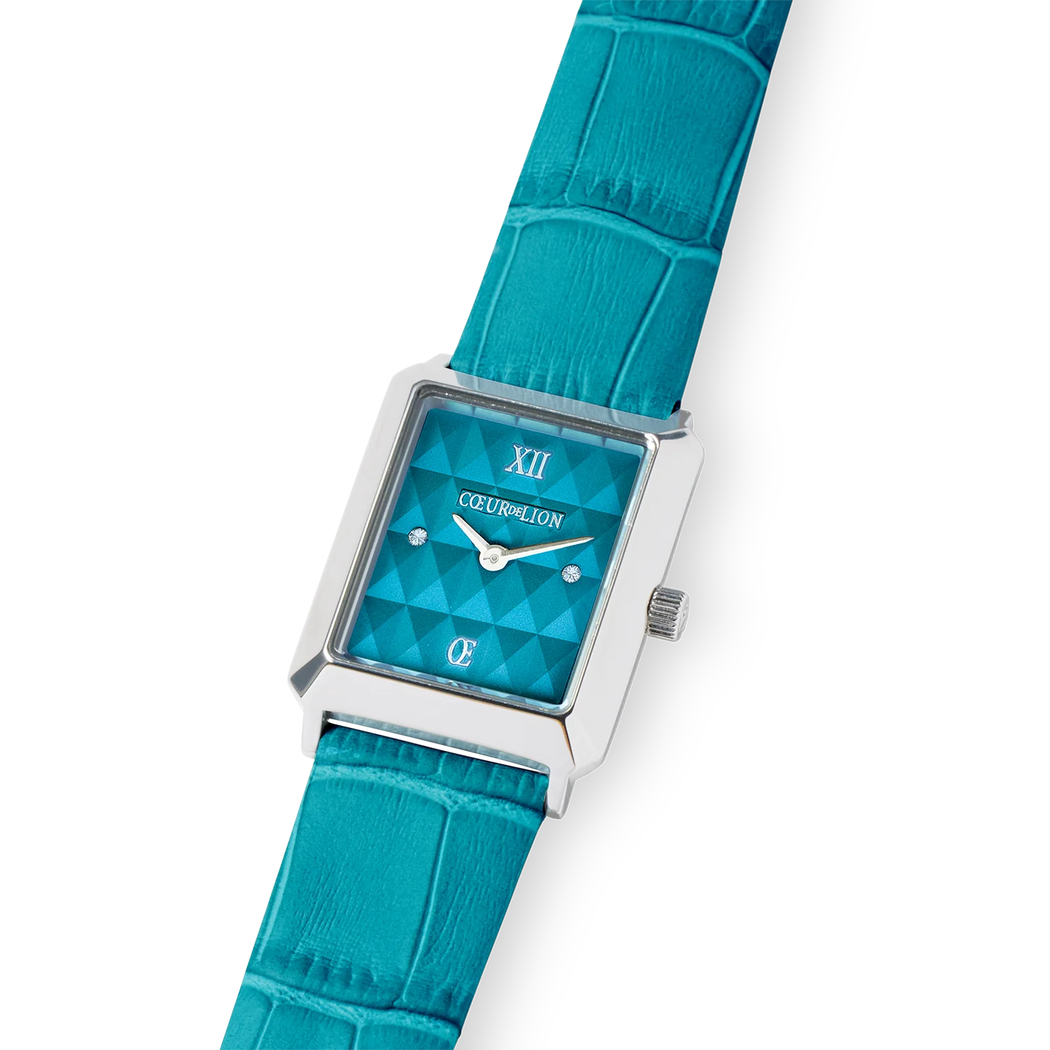 Watch Iconic Spikes Transformative Teal Silver Bracelet Leather - Image 2