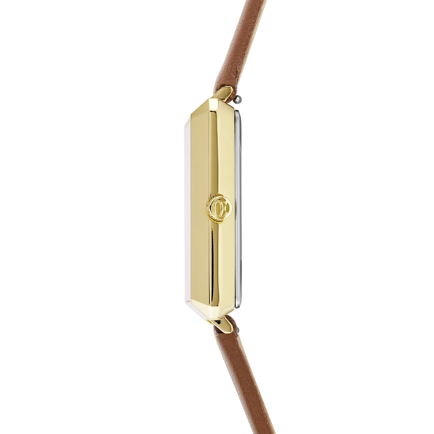 Watch Iconic Square Gold White Sunray Bracelet Leather Classy Brown - Image 4