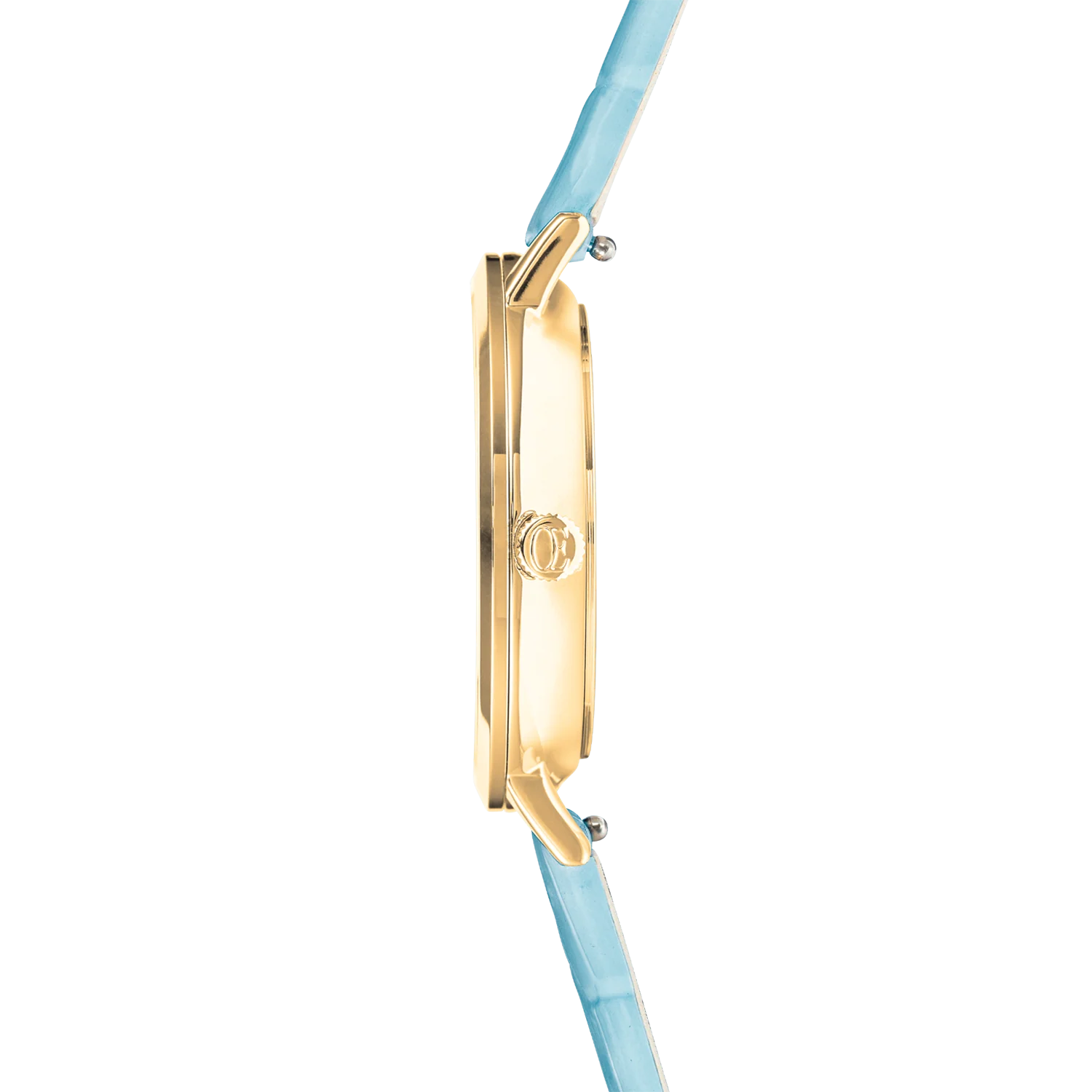 Watch Round Pastel Lovers Gold Bracelet Leather Blue - Image 4