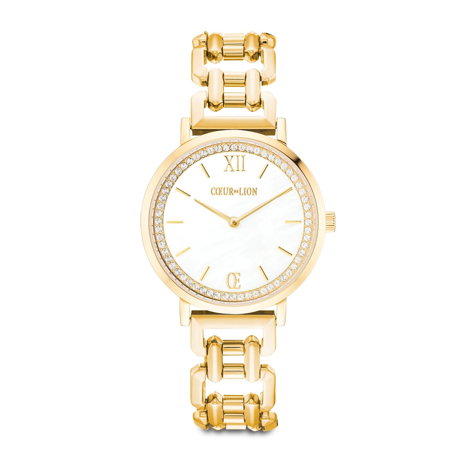 Watch Round Sparkling Mother-of-Pearl Statement
