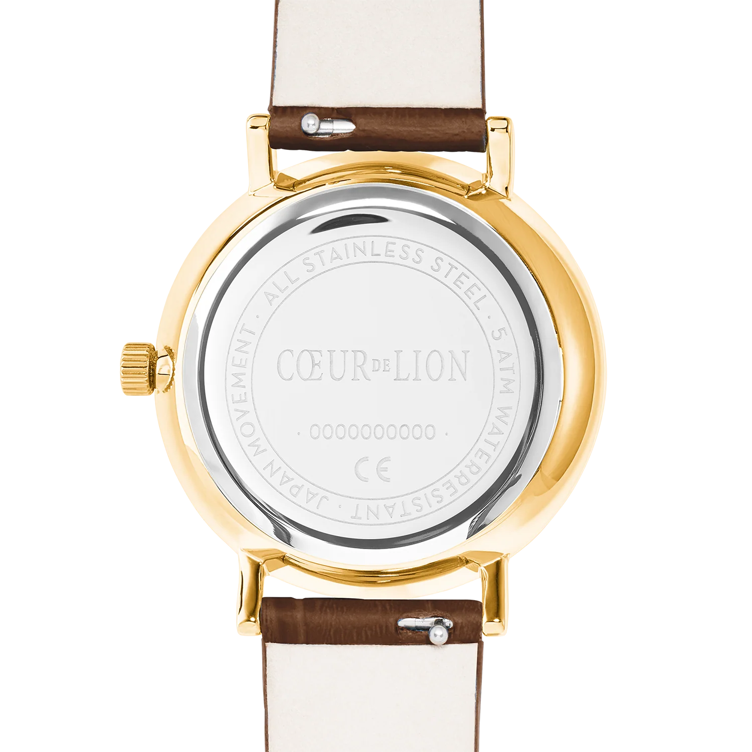 Watch Round Sparkling Sunray Bracelet Leather Brown Gold - Image 6