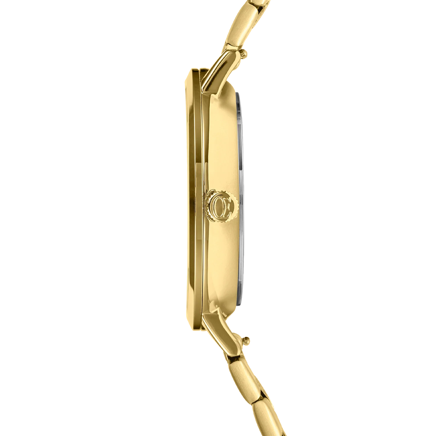 Watch Round Statement Unisex White Sunray Stainless Steel Frosted Gold - Image 4